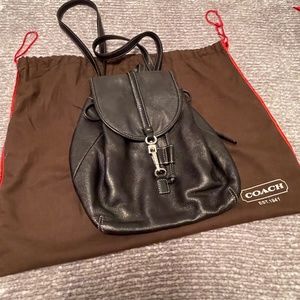 Coach leather backpack, brown